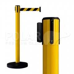 เสากั้นบริเขตสีเหลือง-สายผ้าดึงกลับอัตโนมัติสีเหลือง-ดำ 3 เมตร
