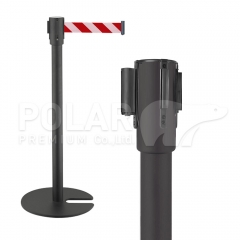 เสากั้นบริเขตสีดำฐานซ้อน-สายผ้าดึงกลับอัตโนมัติ
